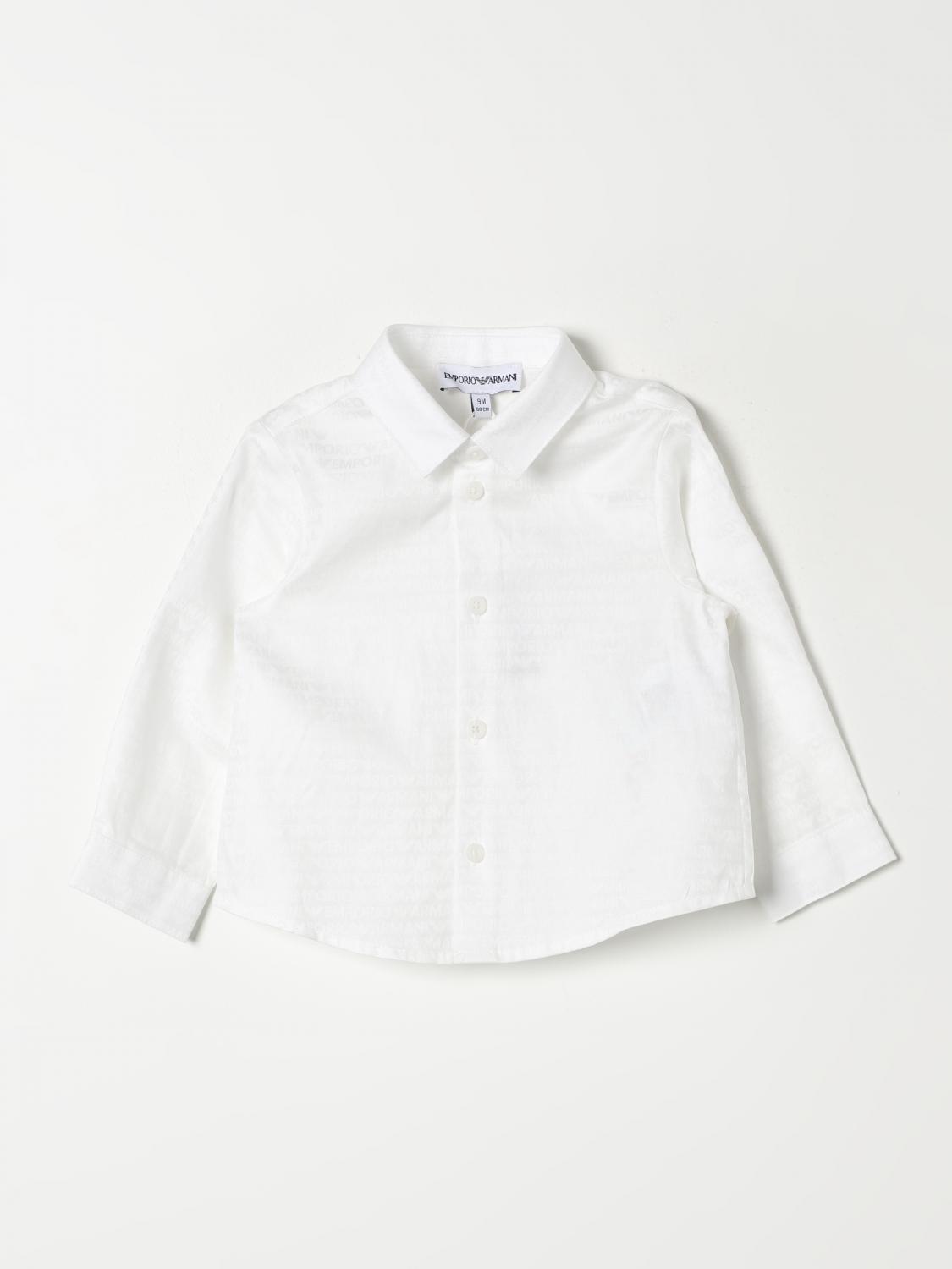 Shop Emporio Armani Shirt  Kids Color White