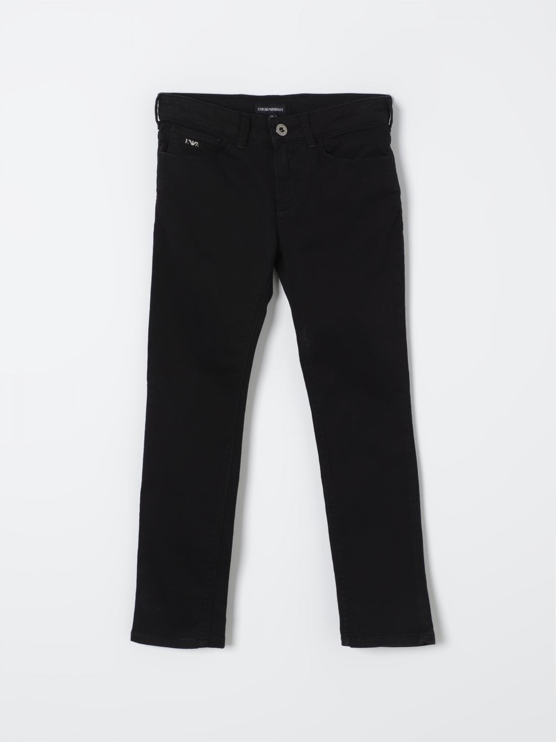 Shop Emporio Armani Pants  Kids Color Black In 黑色