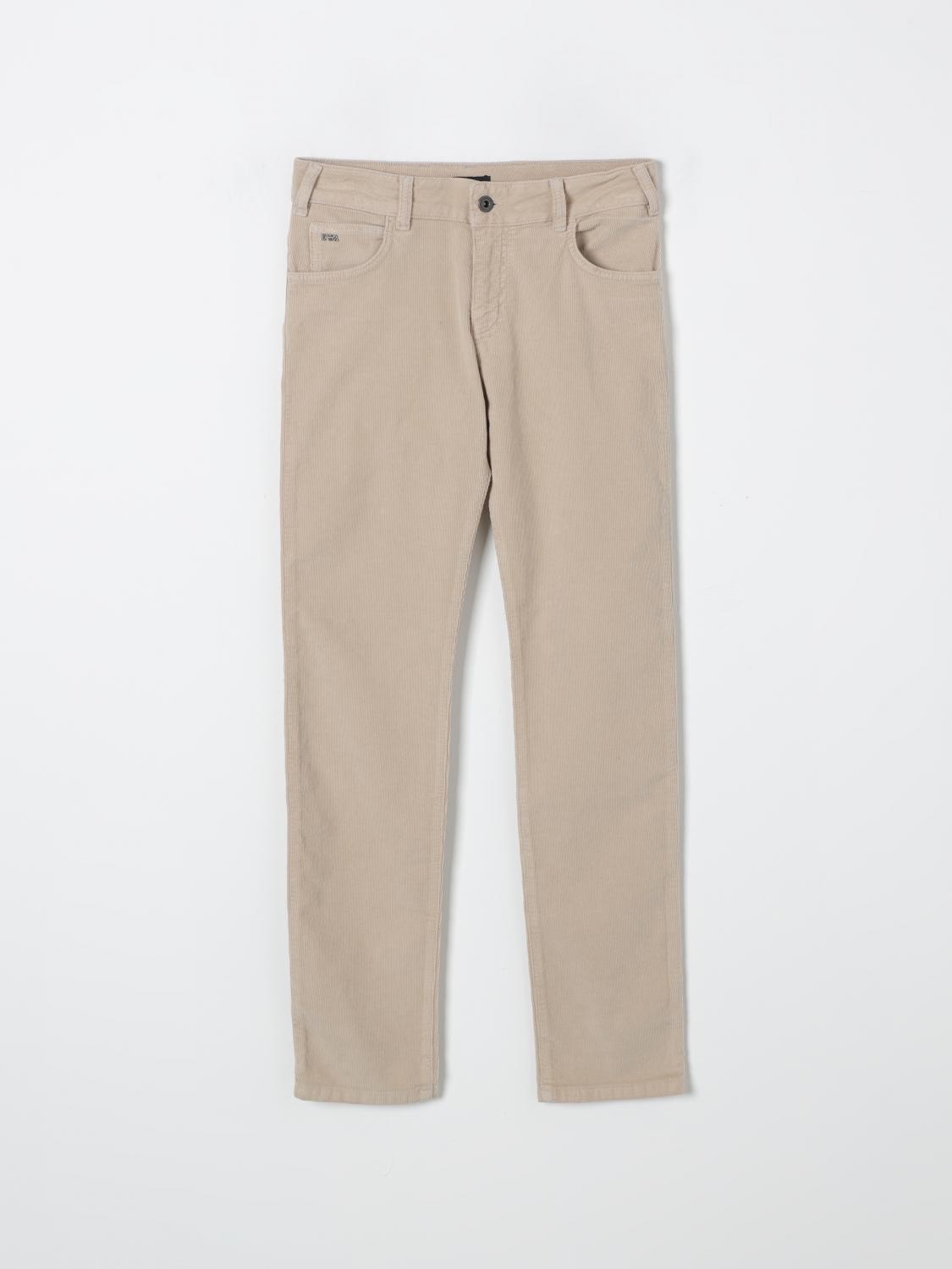 Shop Emporio Armani Pants  Kids Color Beige In 米色