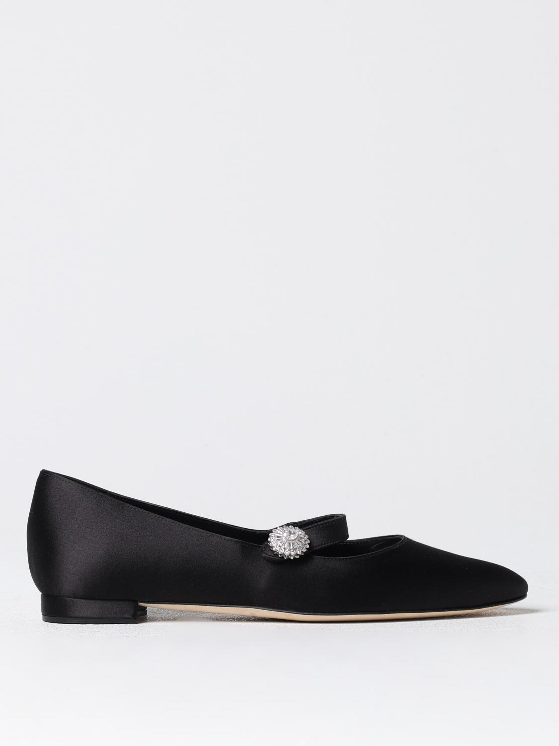 Shop Manolo Blahnik Ballet Flats  Woman Color Black In Schwarz