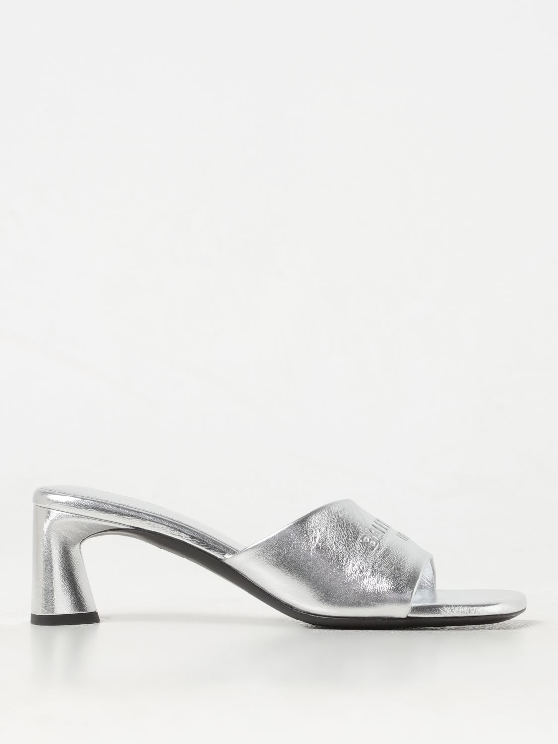 Shop Balenciaga Heeled Sandals  Woman Color Silver In Silber