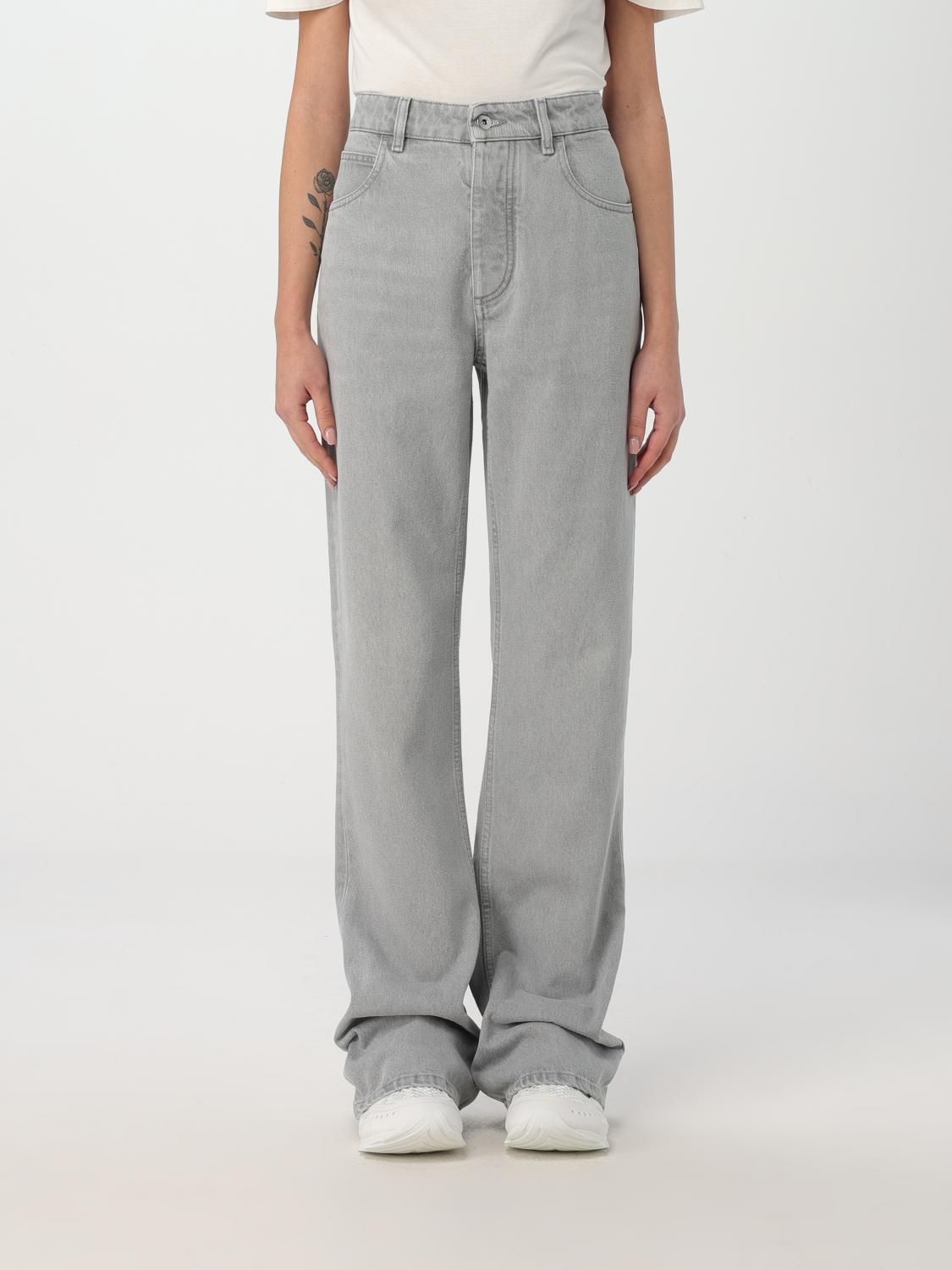Shop Bottega Veneta Jeans  Woman Color Grey In Grau