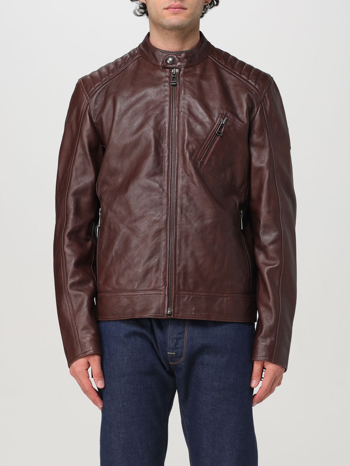 Shop Belstaff Jacket  Men Color Brown In Braun