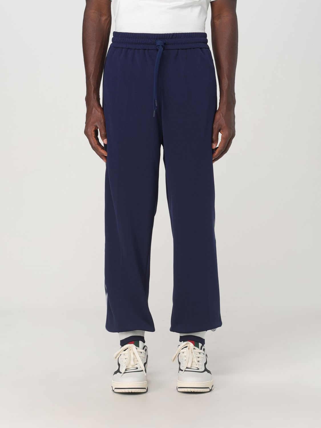 Shop Gucci Pants  Men Color Blue In Blau