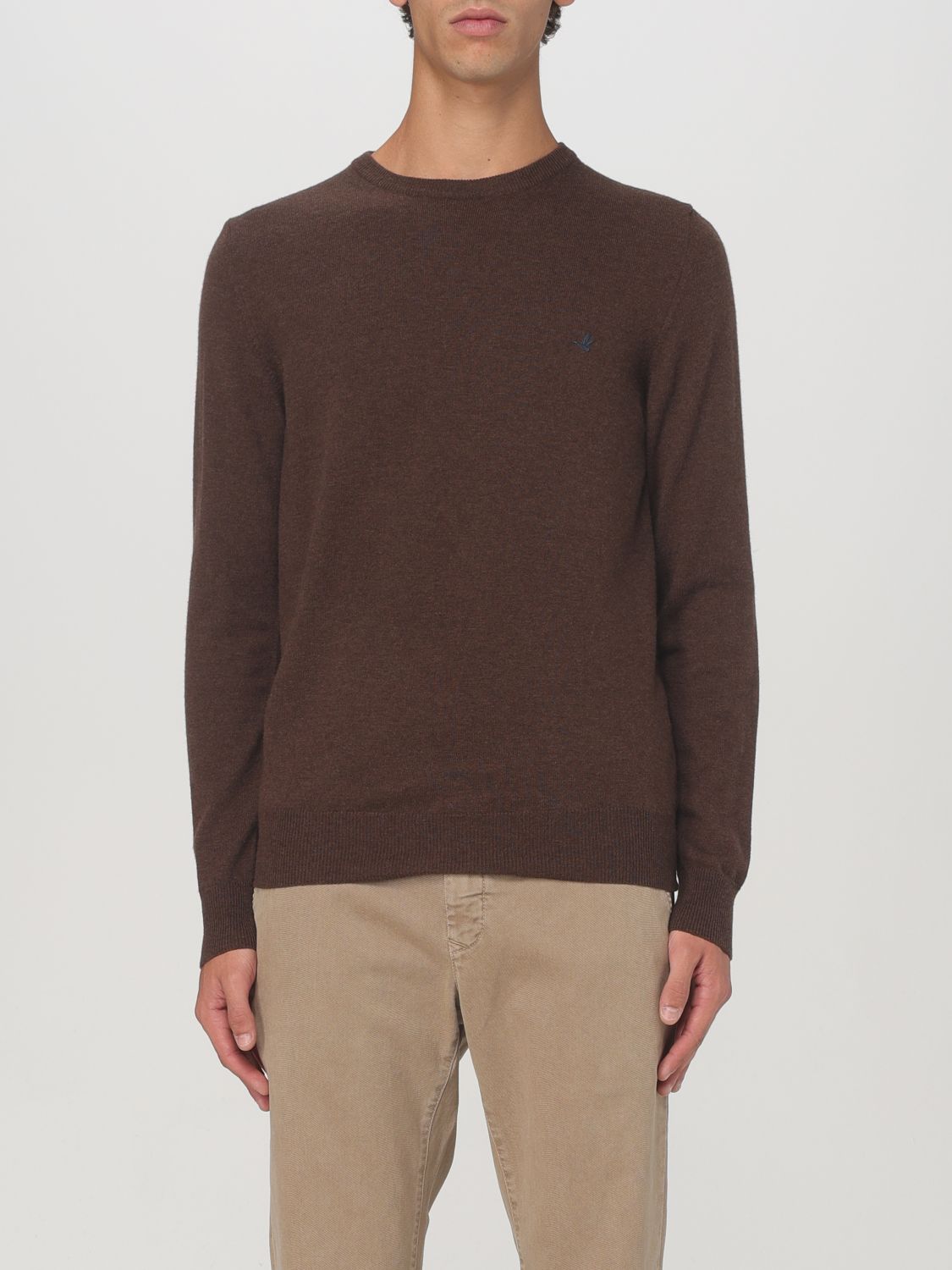 Shop Brooksfield Sweater  Men Color Brown In Braun