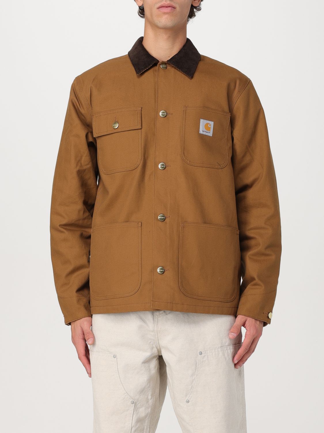 Shop Carhartt Jacket  Wip Men Color Tobacco In Tabak