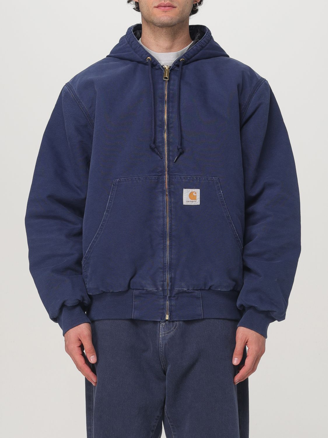 Shop Carhartt Jacket  Wip Men Color Gnawed Blue In Hellblau