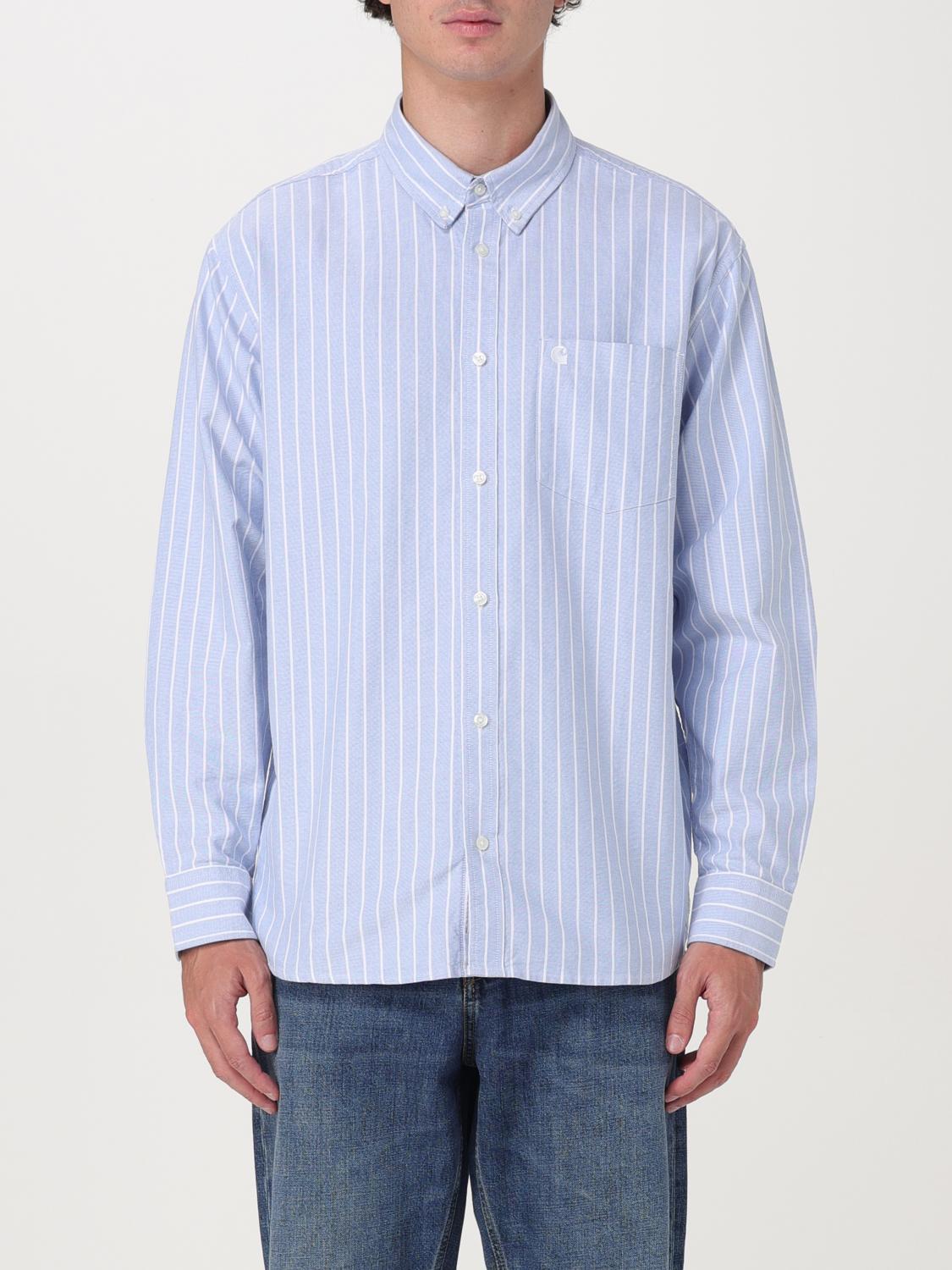 Shop Carhartt Shirt  Wip Men Color Gnawed Blue