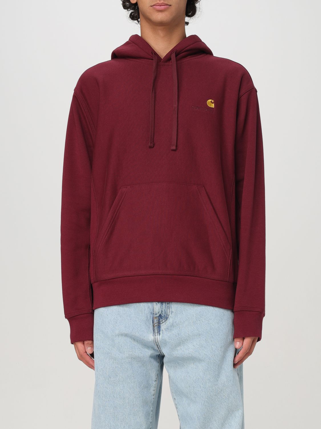 Shop Carhartt Sweatshirt  Wip Men Color Burgundy In Burgunderrot