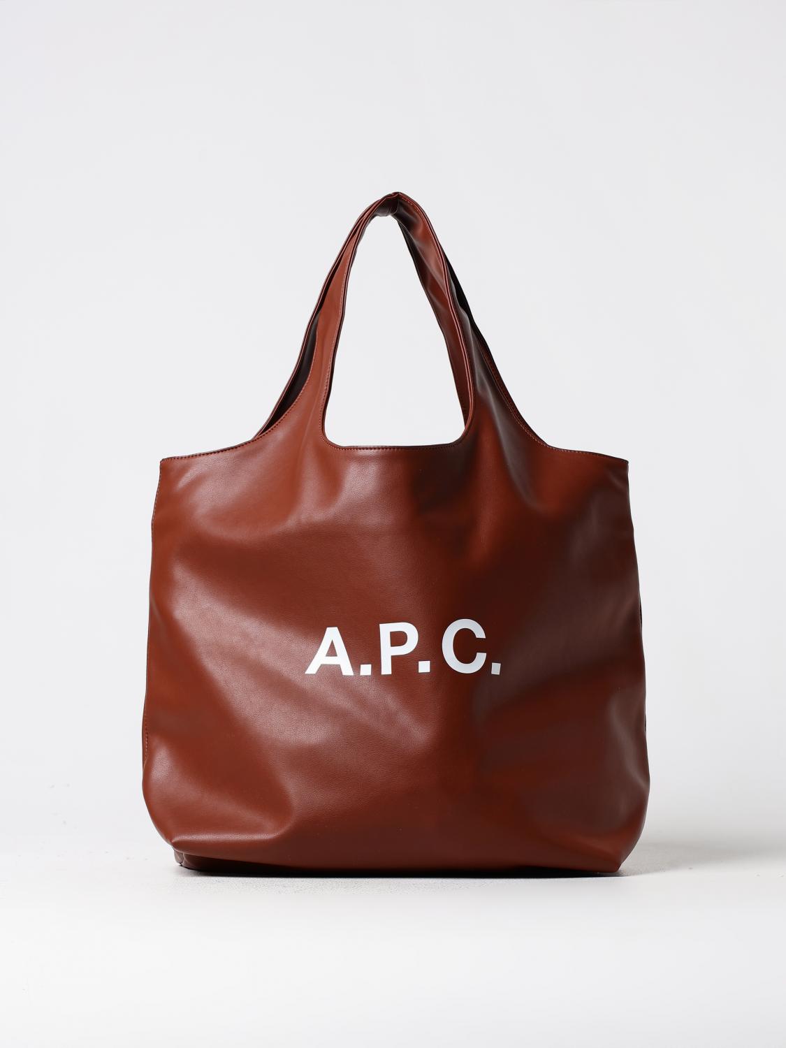 Shop Apc Tote Bags A.p.c. Woman Color Brown