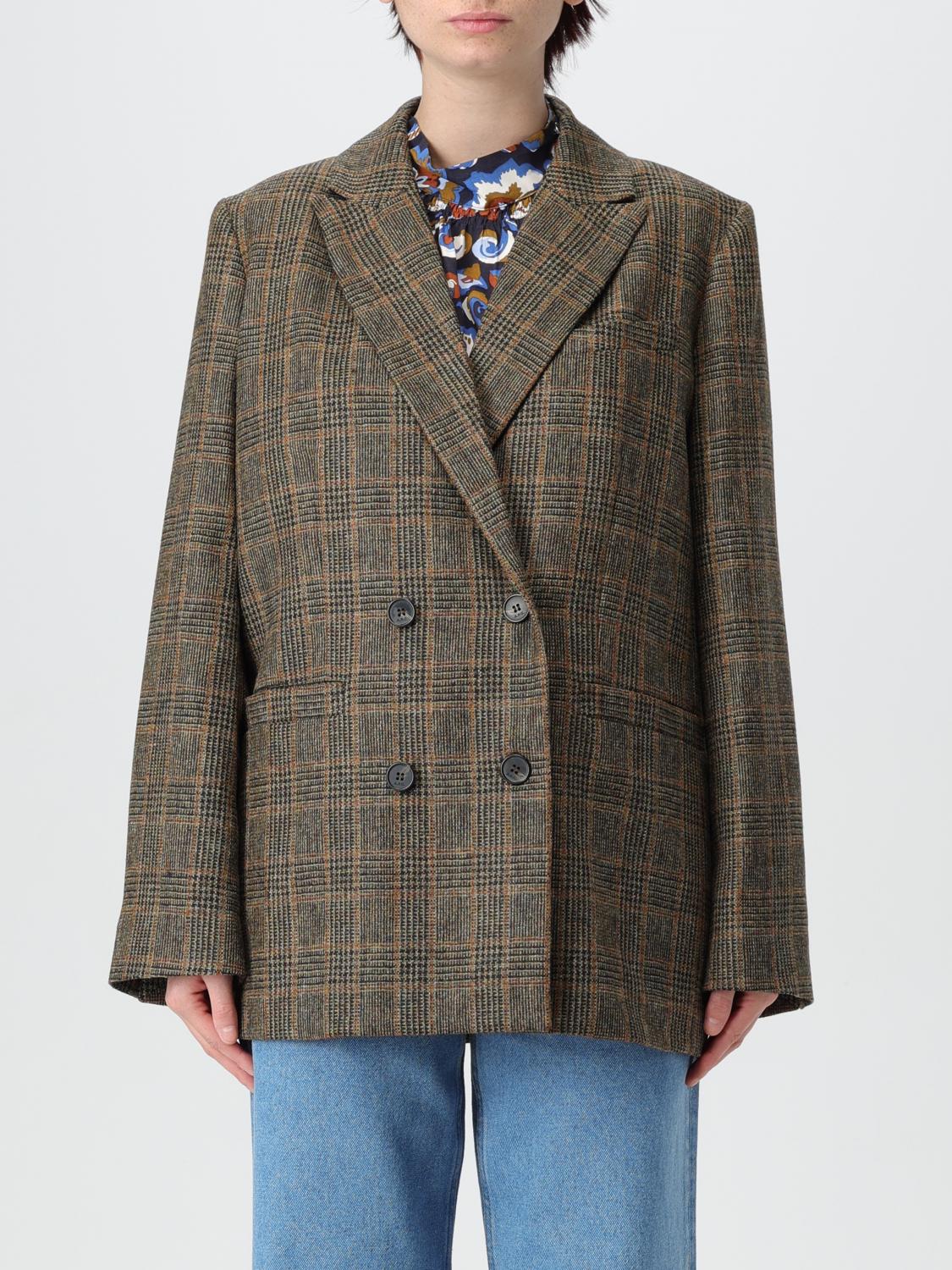 Apc Lucy Prince Of Wales Checked Jacket In Brown