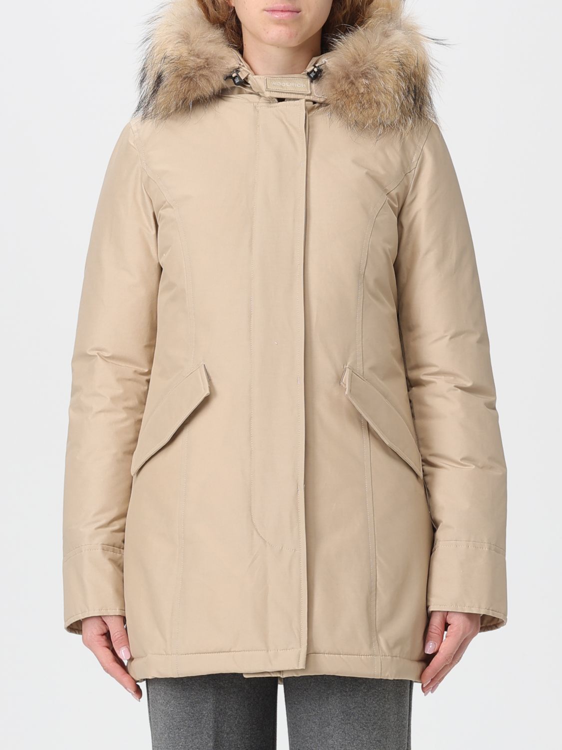 Woolrich Cream Water-repellent Jacket In Animal Print