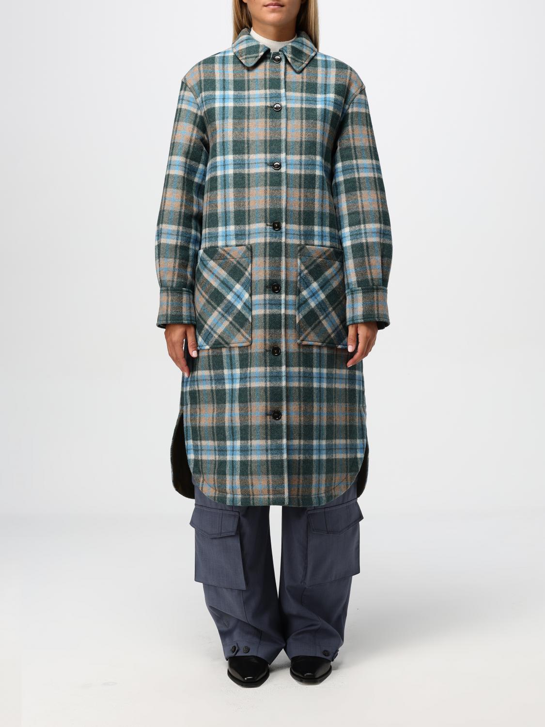 Woolrich Long Coat In Kaki