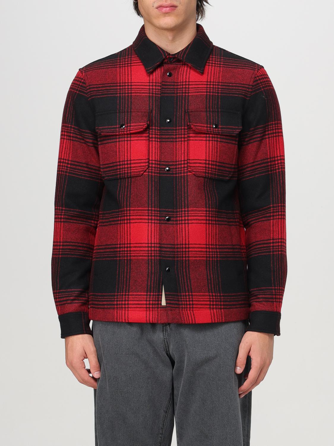 Woolrich Embroidered Wool Blend Alaskan Jacket In Red
