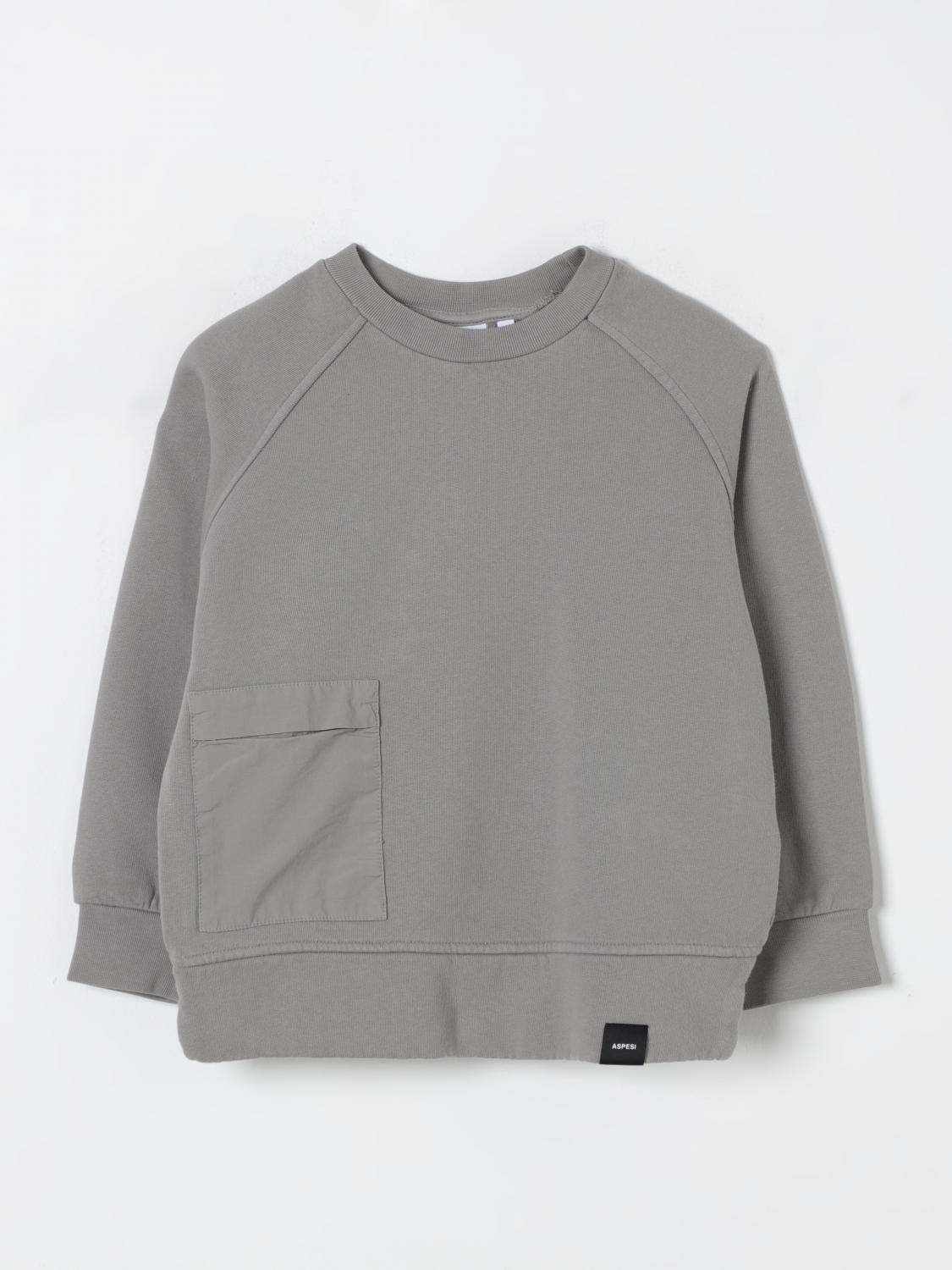 Shop Aspesi Sweater  Kids Color Grey In Grau