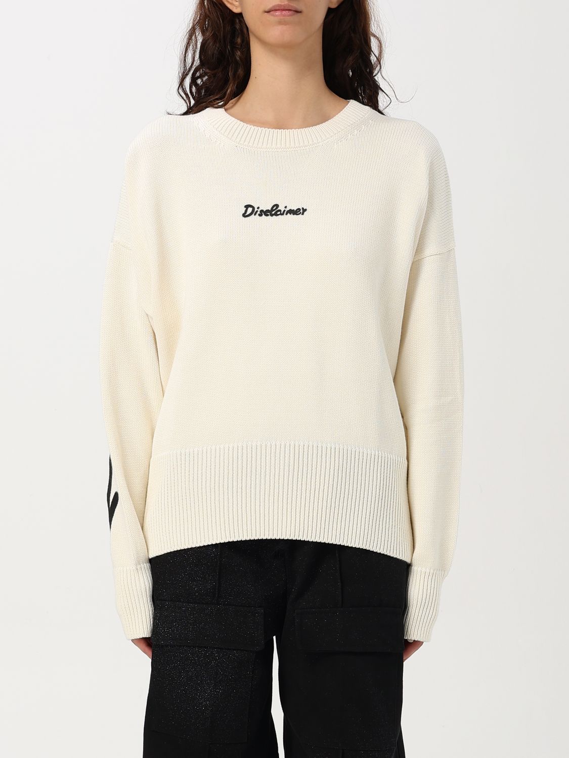 Disclaimer Sweater  Woman Color Yellow Cream In White