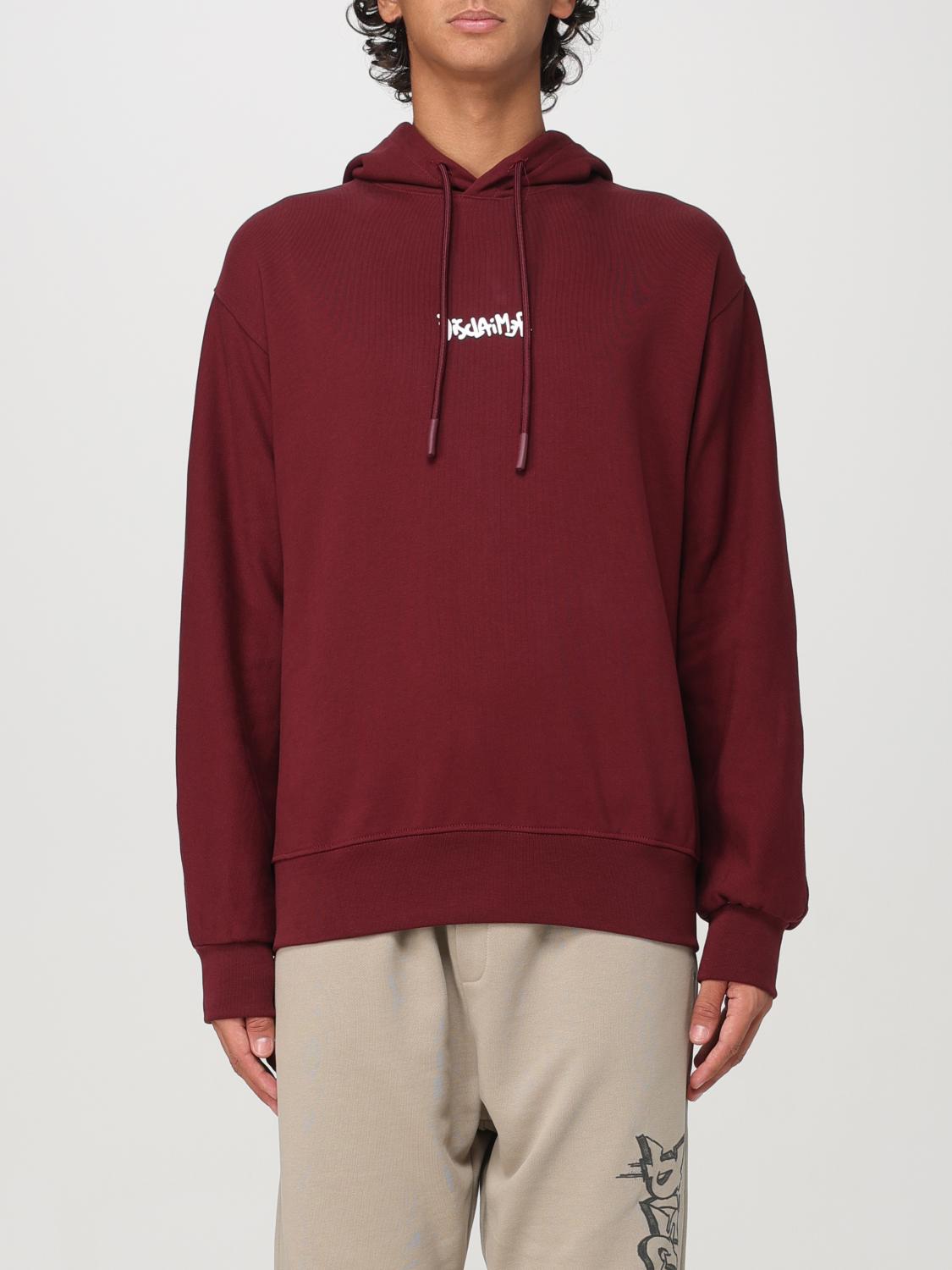 Shop Disclaimer Sweatshirt  Men Color Burgundy In Burgunderrot