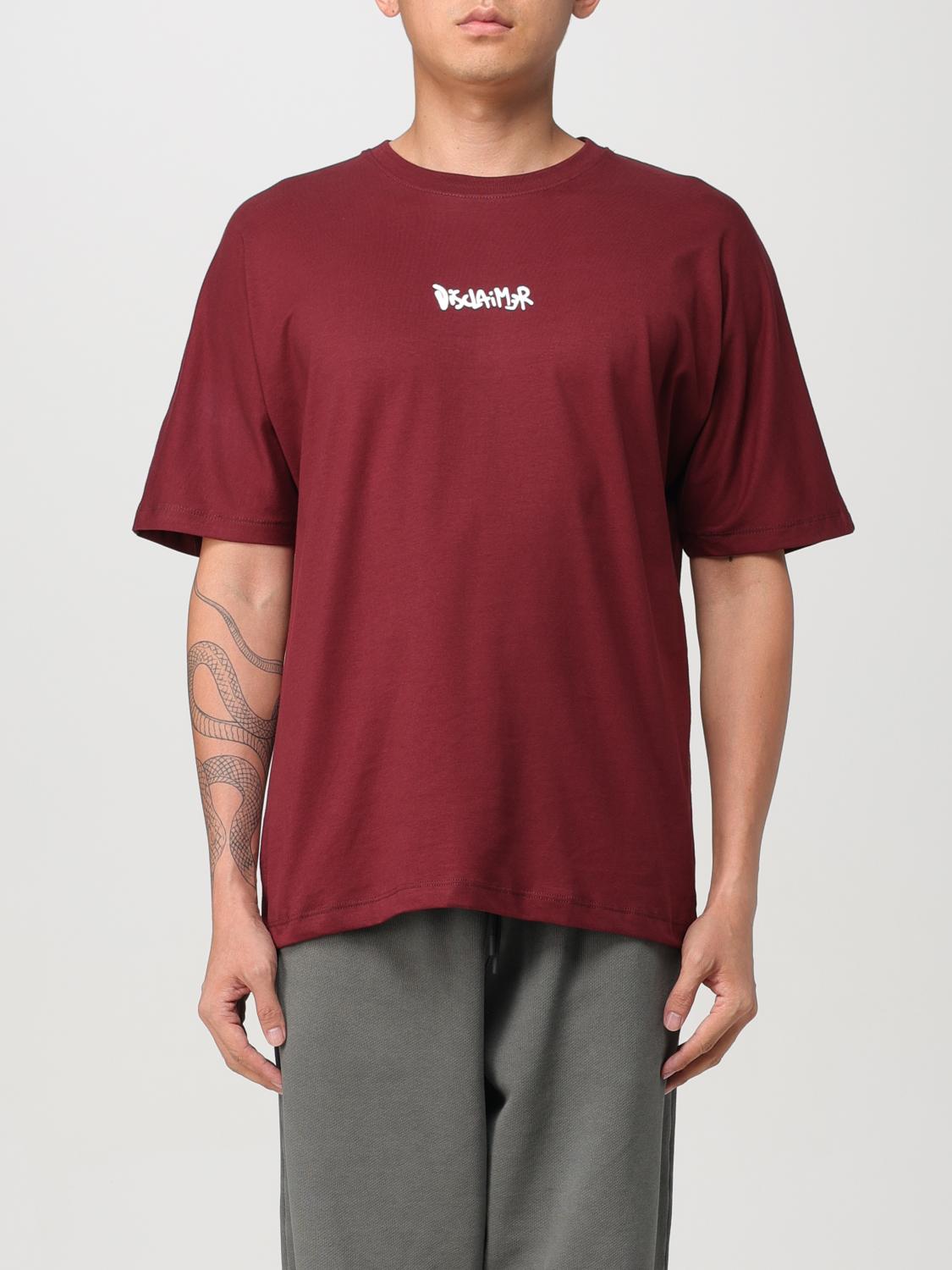 Shop Disclaimer T-shirt  Men Color Burgundy In Burgunderrot