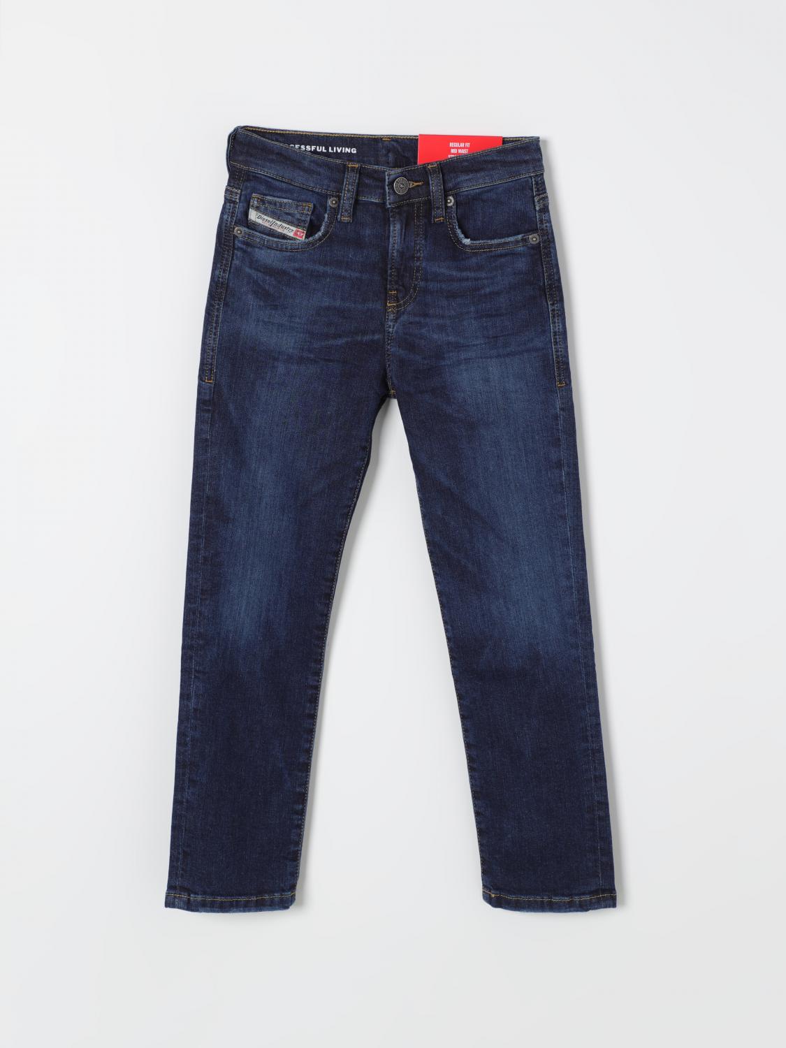 Shop Diesel Jeans  Kids Color Denim In 牛仔布