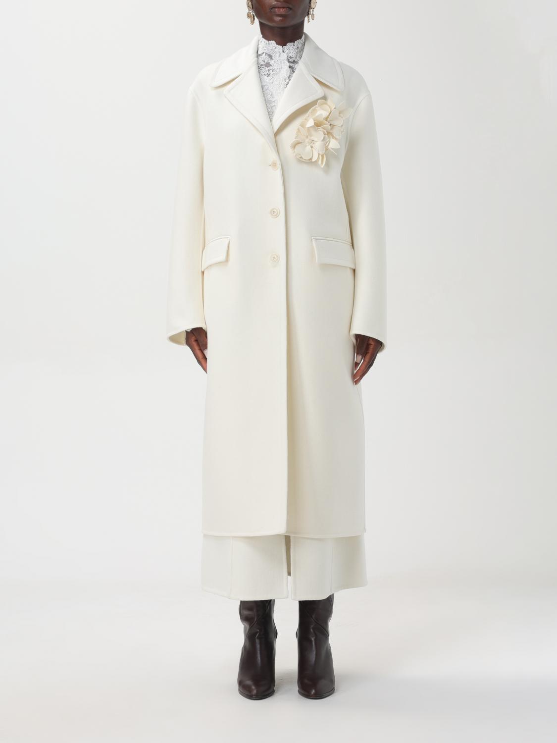 Shop Ermanno Scervino Coat  Woman Color White In Weiss