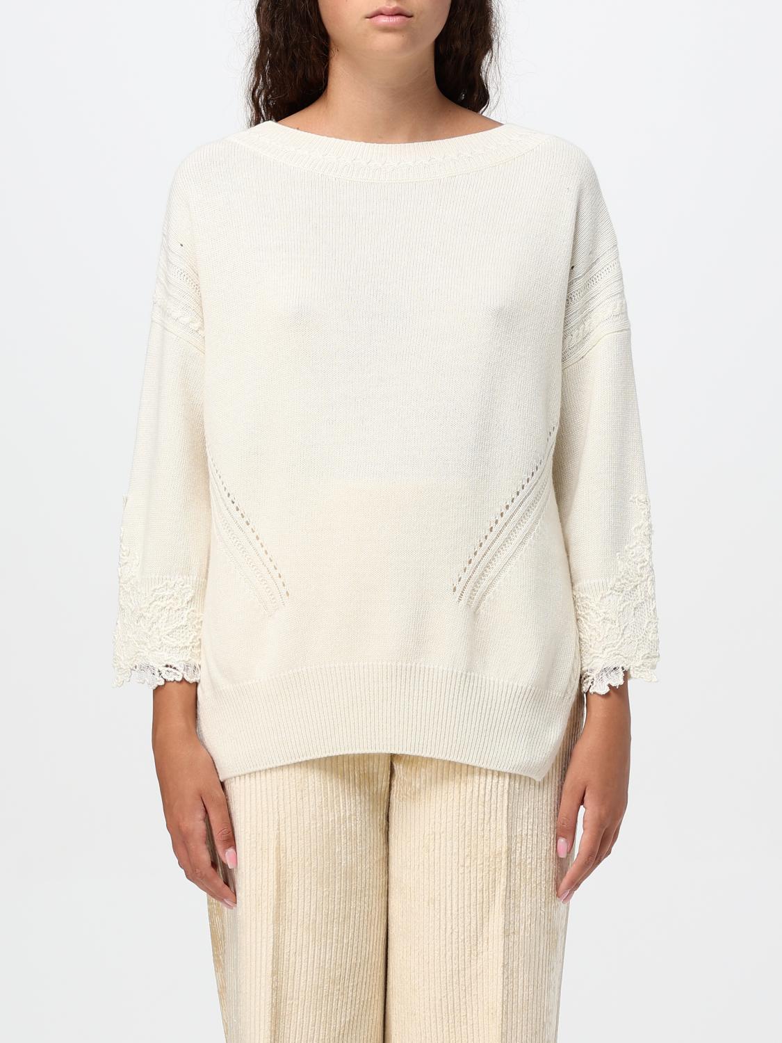 Shop Ermanno Scervino Life Sweater  Woman Color Yellow Cream