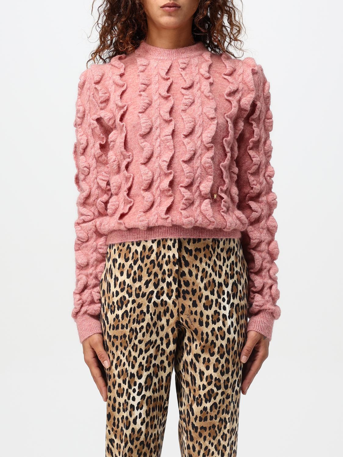 Moschino Maglione Couture In Misto Lana Con Mini Rouches