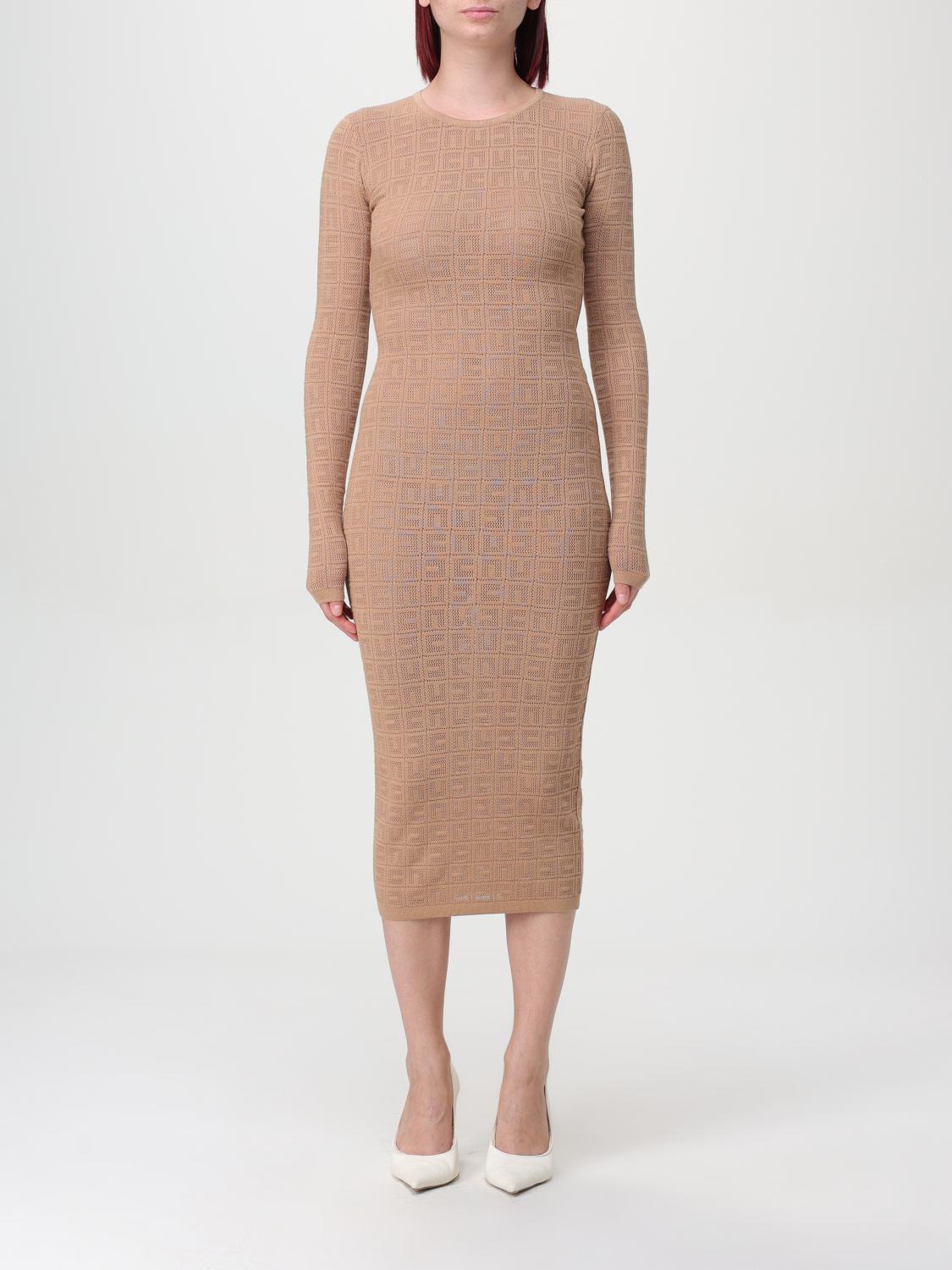 Elisabetta Franchi Dress Woman Color Camel In Camel