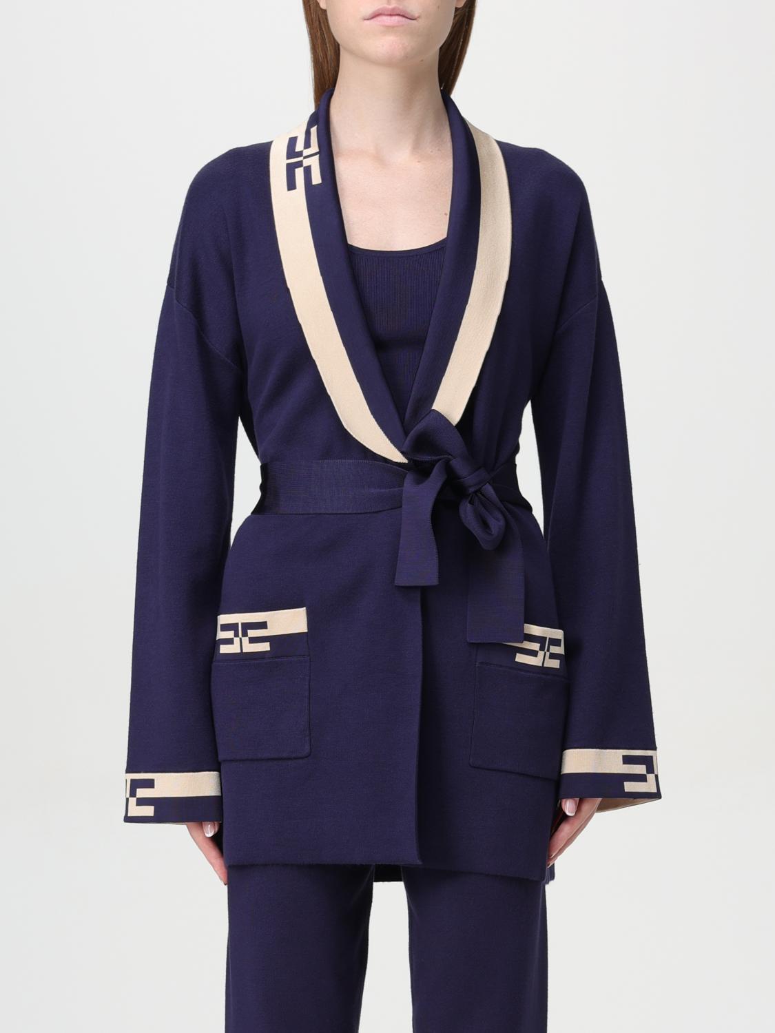 Shop Elisabetta Franchi Cardigan  Woman Color Navy