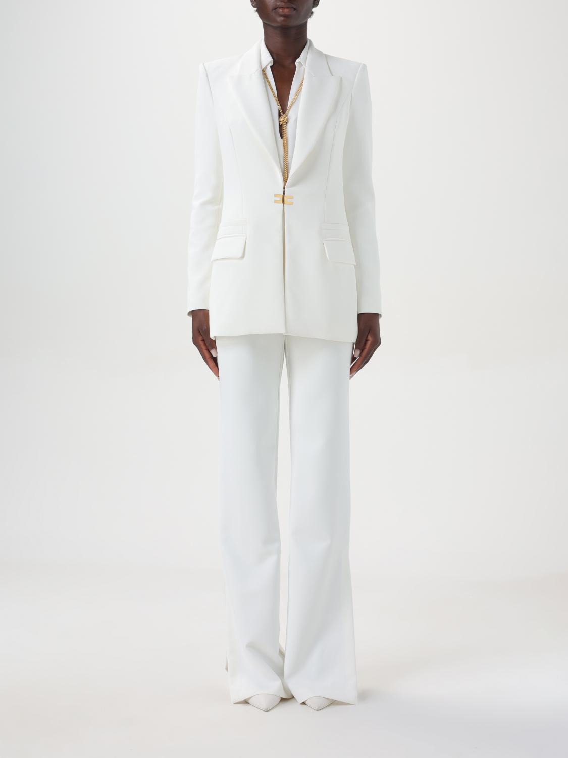 Shop Elisabetta Franchi Suit  Woman Color White In Weiss