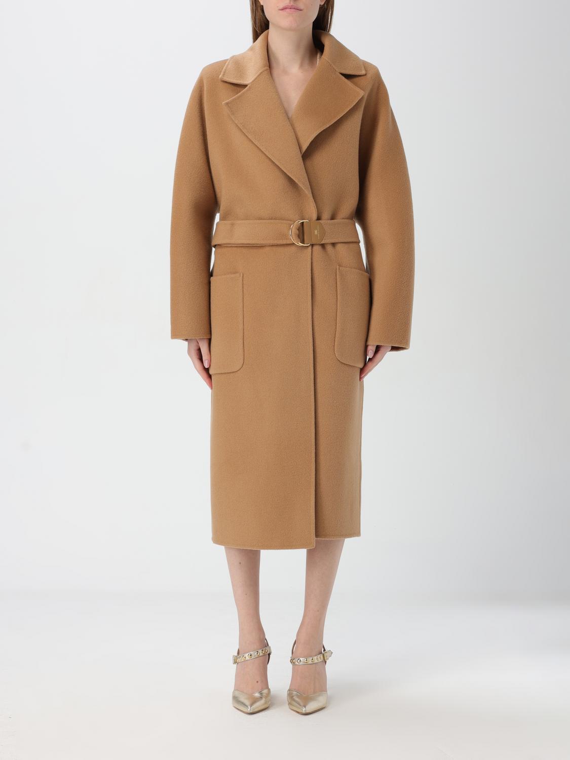 Elisabetta Franchi Coat Woman Color Camel In Camel