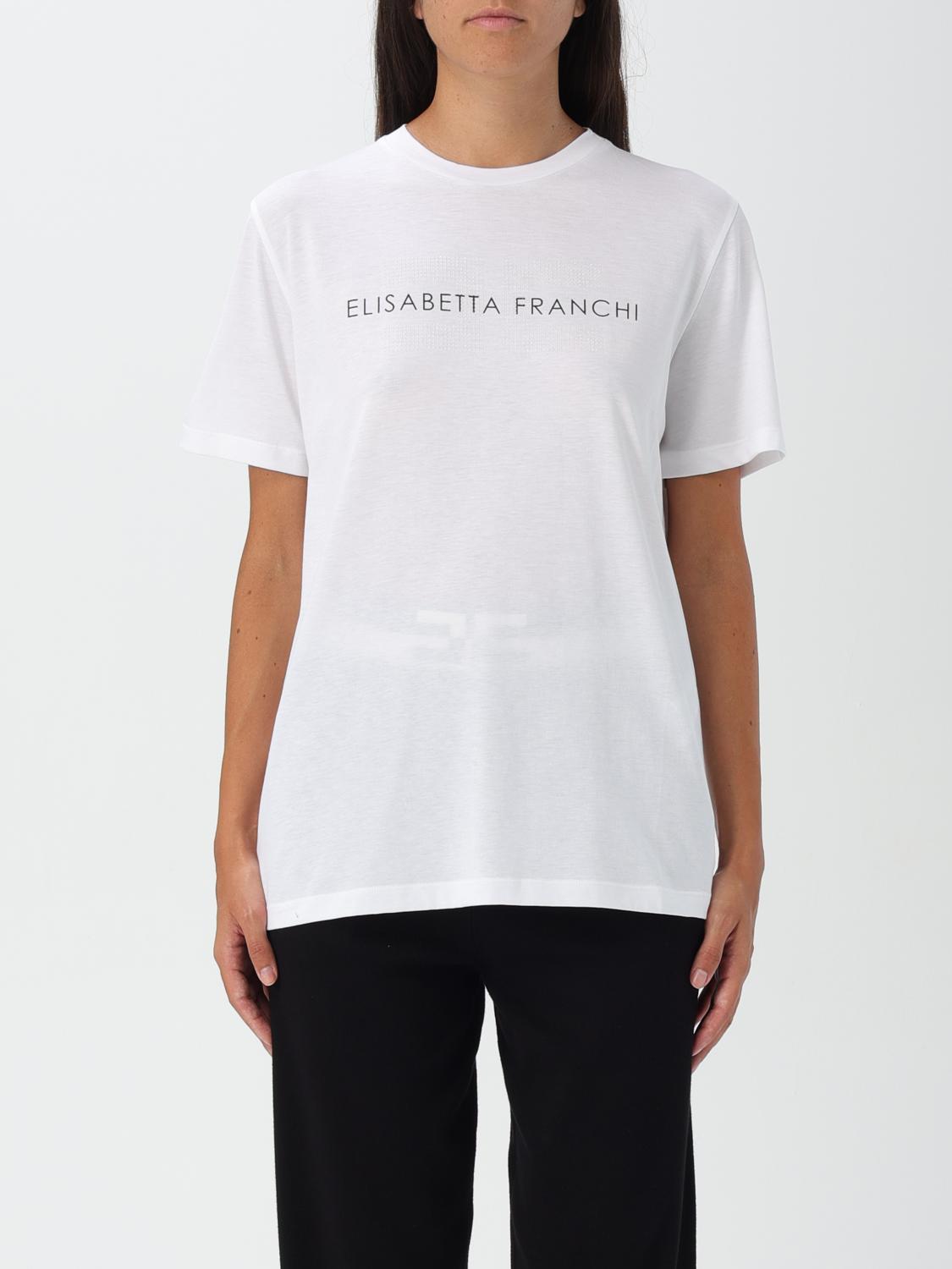 Shop Elisabetta Franchi T-shirt  Woman Color White In Weiss