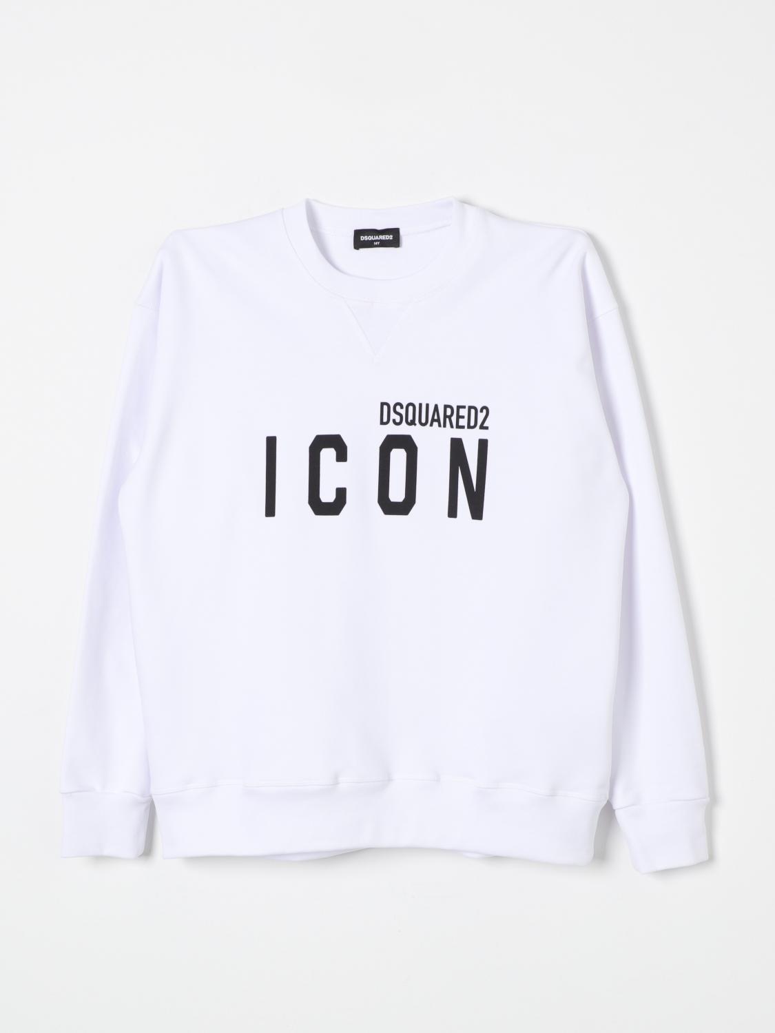Dsquared2 Icon-print Cotton Sweatshirt In Weiss