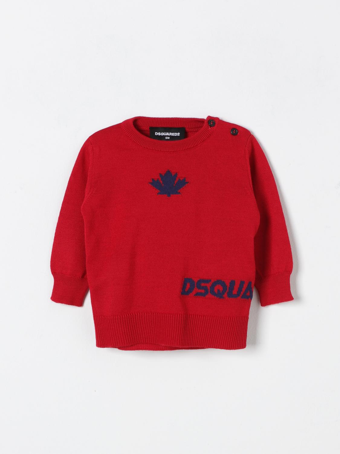 Dsquared2 Red Sweater For Baby Boy With Logo In Rot
