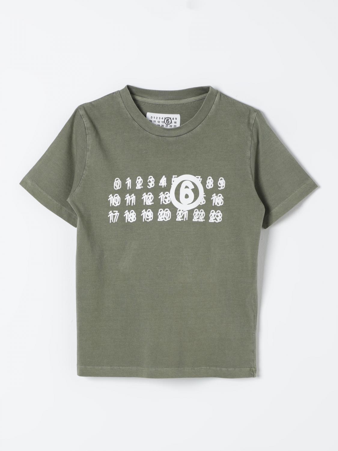 Shop Mm6 Maison Margiela T-shirt  Kids Color Kaki