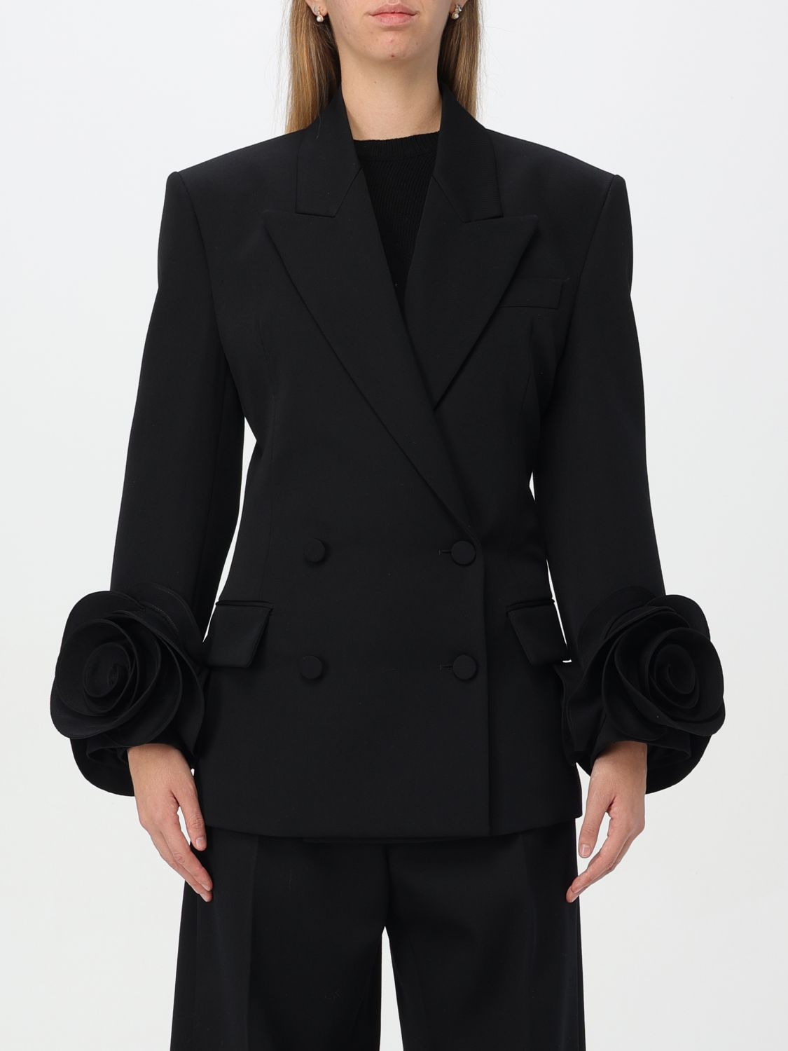 Shop Valentino Blazer  Woman Color Black In Schwarz