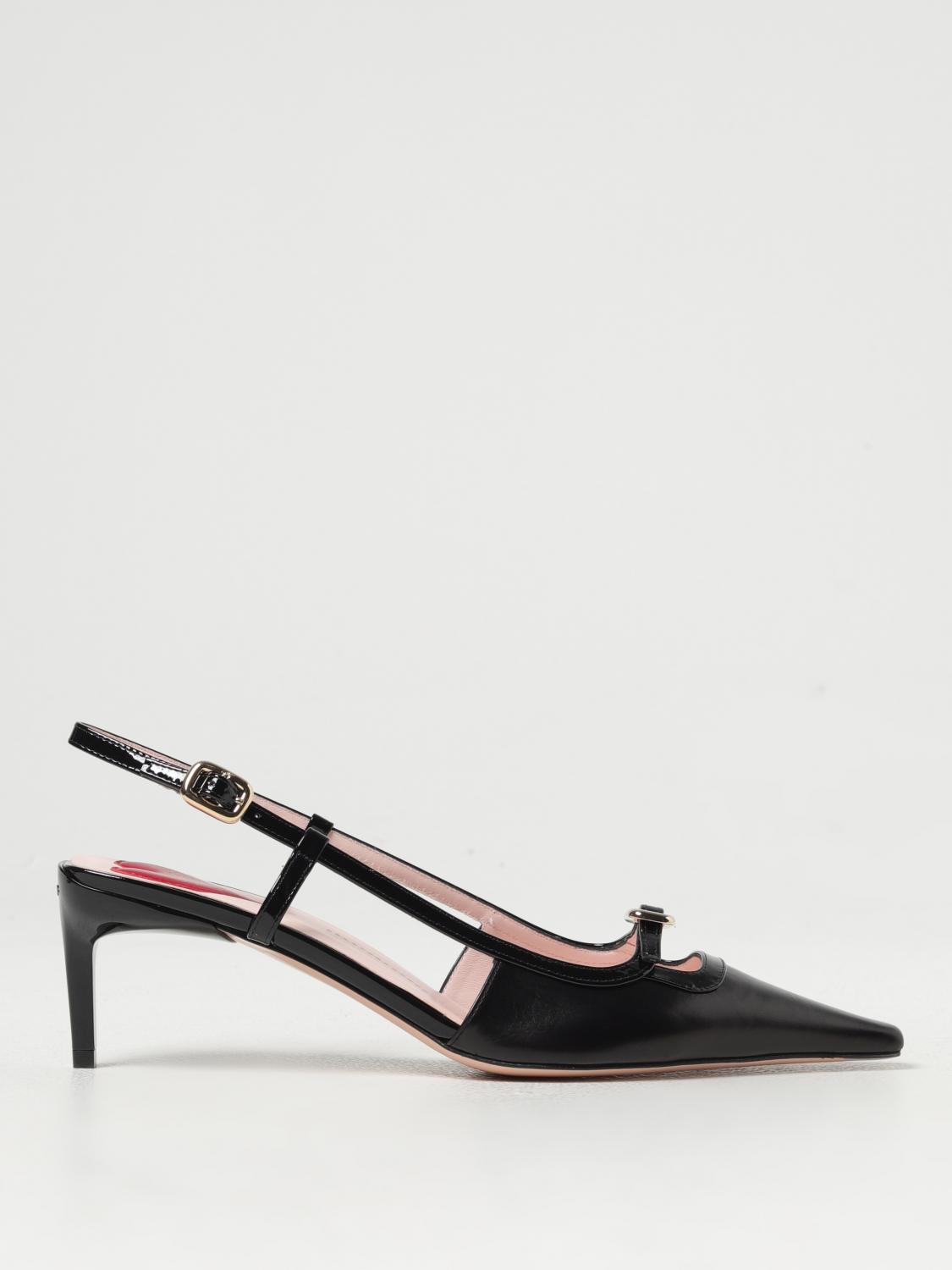 Roger Vivier 55mm Mini Buckle Leather Slingbacks In Black