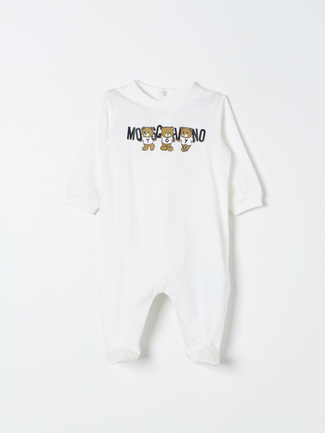 Shop Moschino Romper  Kids Color Yellow Cream