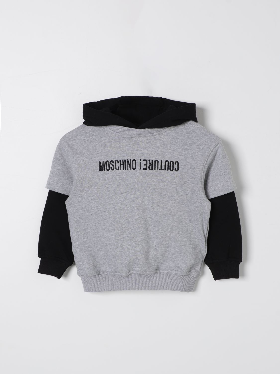 Shop Moschino Sweater  Kids Color Grey In Grau