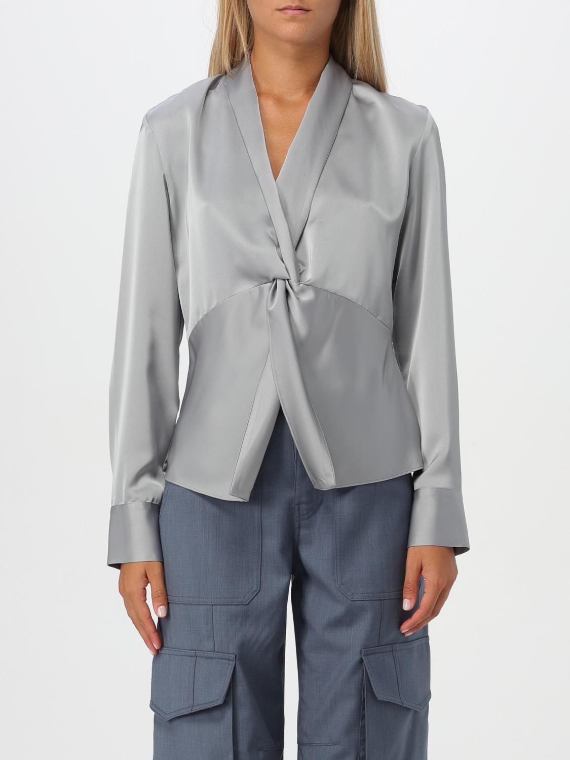 Shop Hanita Top  Woman Color Grey In Grau