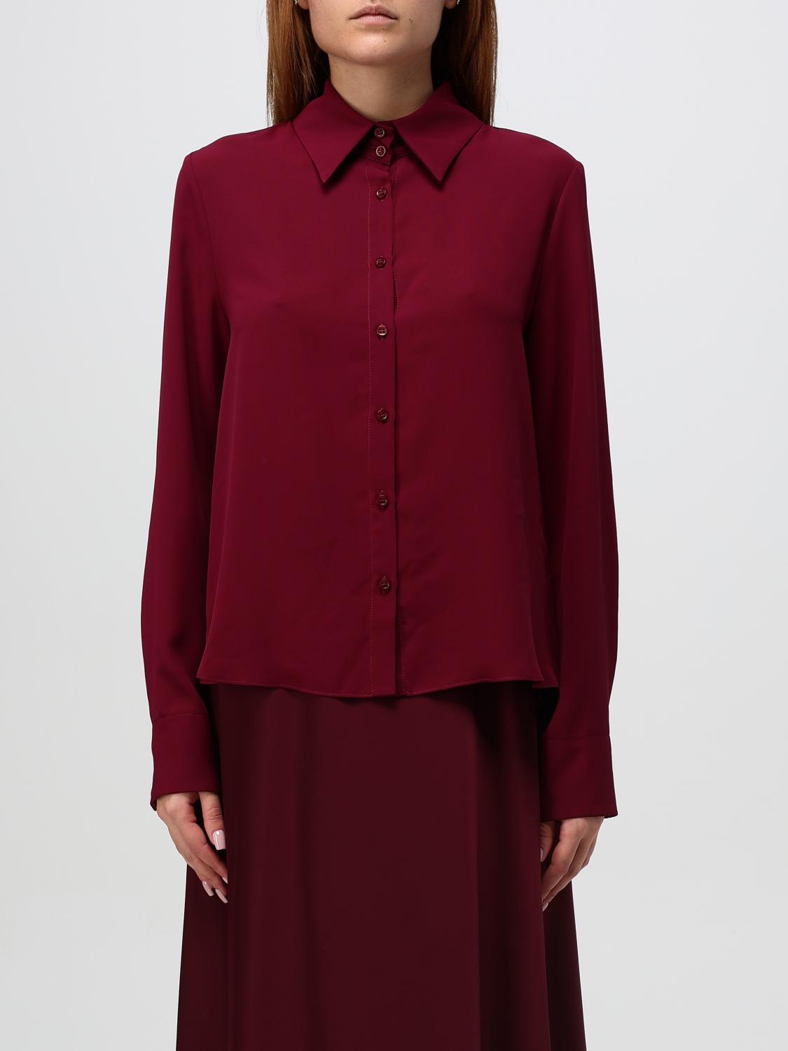 Shop Hanita Shirt  Woman Color Burgundy In Burgunderrot