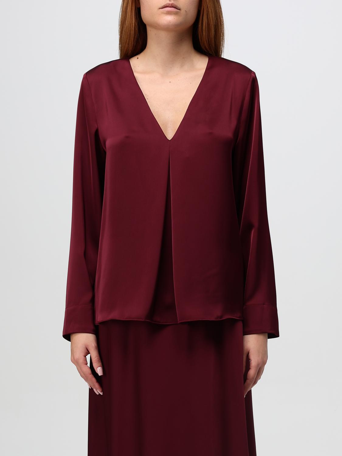 Shop Hanita Top  Woman Color Burgundy In Burgunderrot