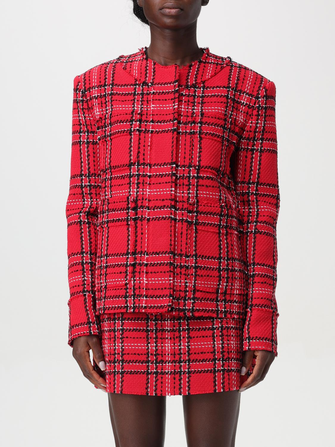 Shop Msgm Jacket  Woman Color Red In Rot