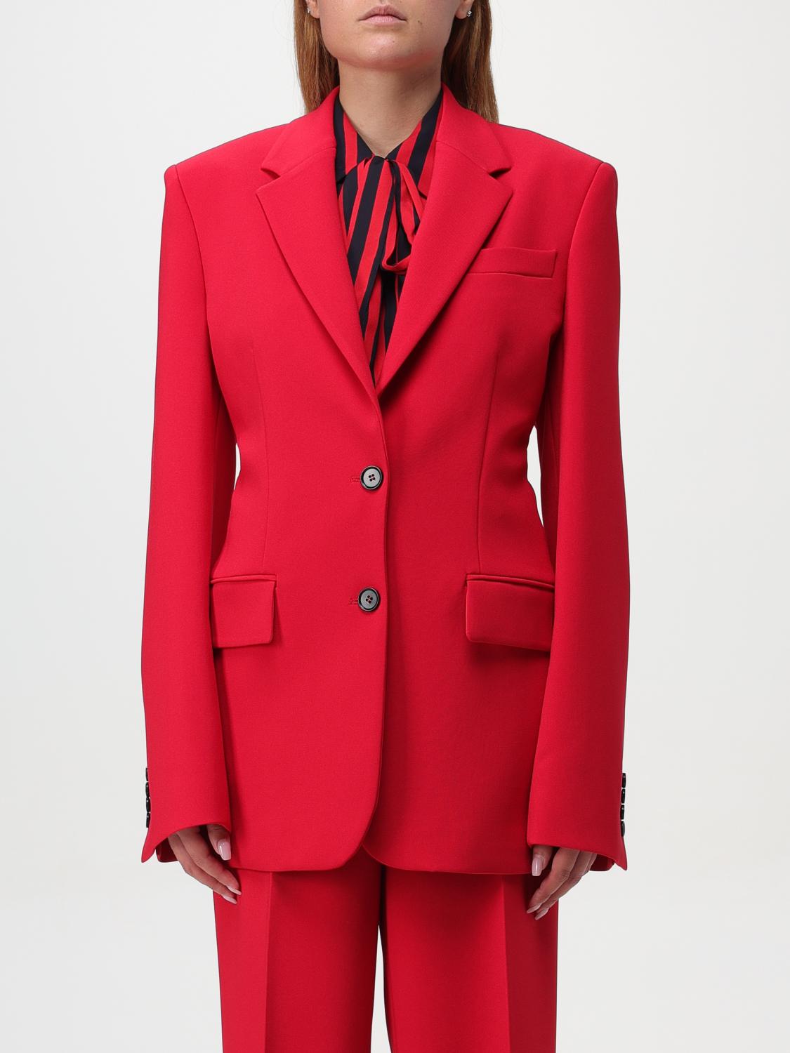 Shop Msgm Blazer  Woman Color Red In Rot