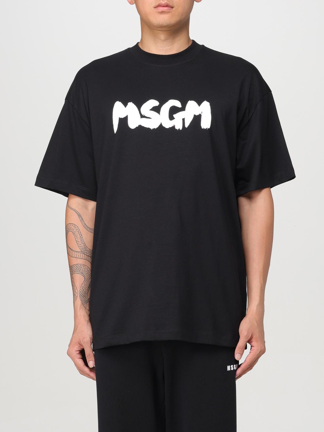 Shop Msgm T-shirt  Men Color Black In Schwarz