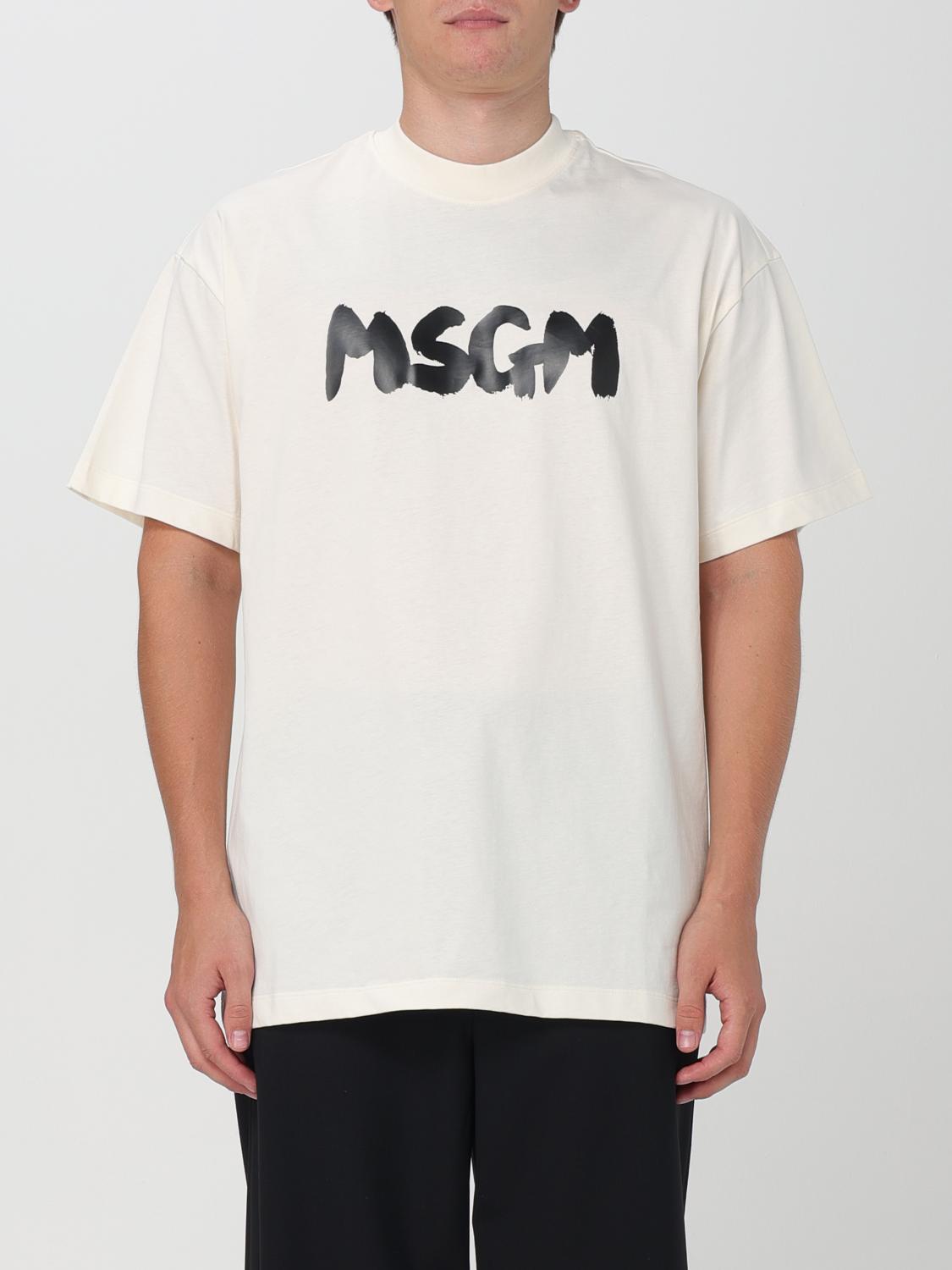 Shop Msgm T-shirt  Men Color Natural