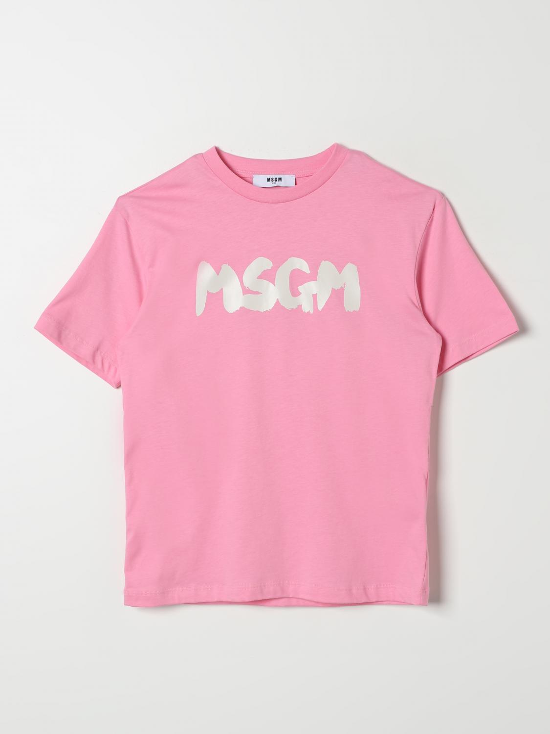 Shop Msgm T-shirt  Kids Kids Color Pink