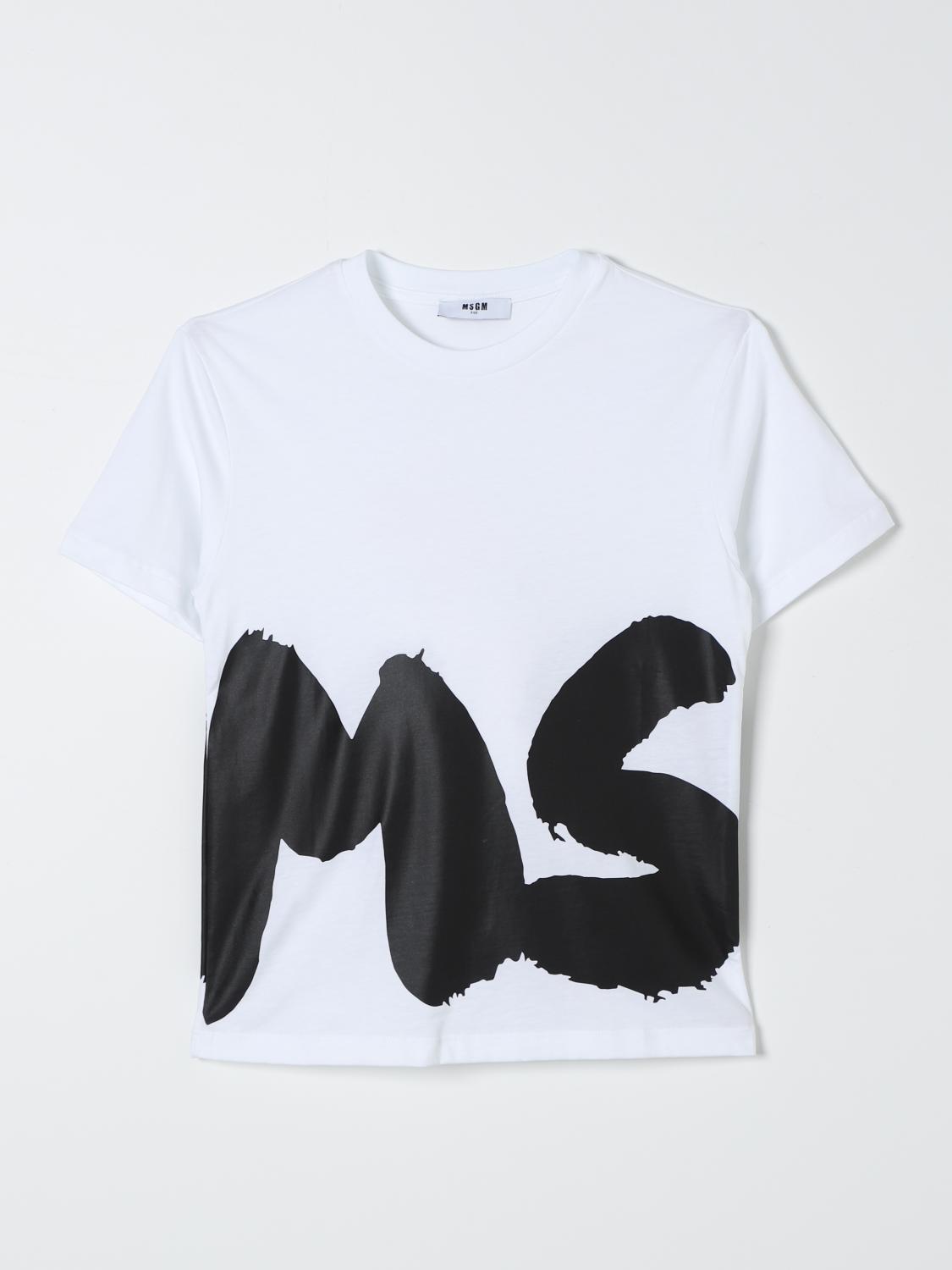 Shop Msgm T-shirt  Kids Kids Color White In Weiss