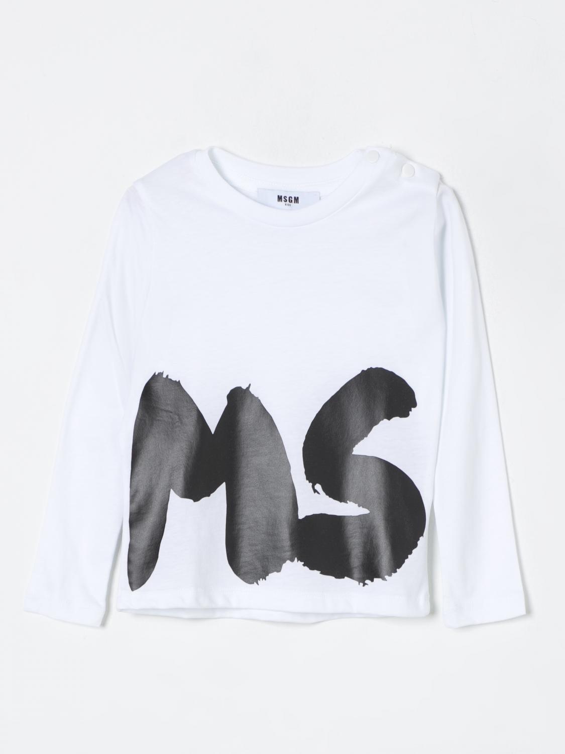 Shop Msgm T-shirt  Kids Kids Color White In Weiss