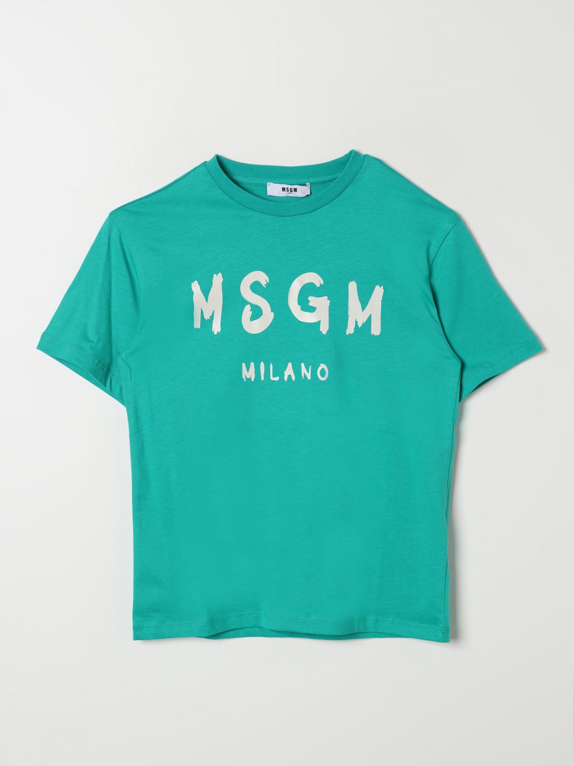 Shop Msgm T-shirt  Kids Kids Color Green