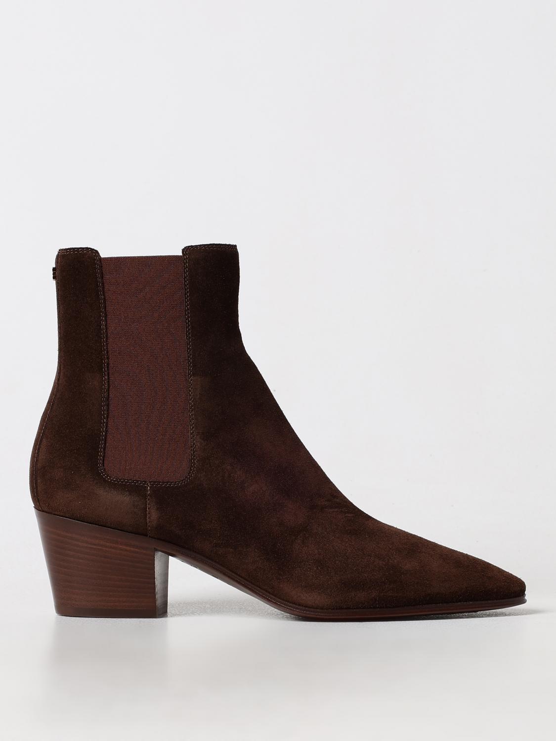 Shop Casadei Flat Ankle Boots  Woman Color Brown In Braun